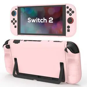 Protective Case for Switch 2, Hard PC Slim Dockable Cover Case Designed for Switch 2 2025, Game Console and Joy Con Controllers, Pink Protective Case for Switch 2, Hard PC Slim Dockable Cover Case Designed for Switch 2 2025, Game Console and Joy Con Controllers, Pink
