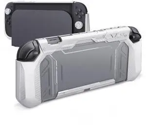 Meteor Grip Case for Nintendo Switch 2 with Thumbstick Caps & Ergonomic Grips Dockable Shockproof Anti-Slip Cover with Clear Back Design for Switch 2 Protective Shell White Meteor Grip Case for Nintendo Switch 2 with Thumbstick Caps & Ergonomic Grips Dockable Shockproof Anti-Slip Cover with Clear Back Design for Switch 2 Protective Shell White