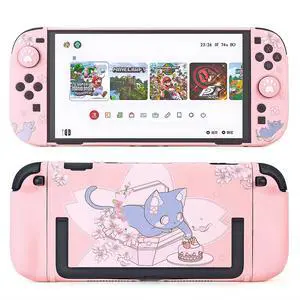 Cute Protective Shell for Switch 2 , Slim Case Compatible with Nintendo 2, Anti-Scratch and Shock-Absorption Design Cover Skin with 2 Thumb Grips - Sakuta Cat (Pink) Cute Protective Shell for Switch 2 , Slim Case Compatible with Nintendo 2, Anti-Scratch and Shock-Absorption Design Cover Skin with 2 Thumb Grips - Sakuta Cat (Pink)