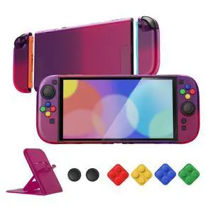 Protective Case for Nintendo Switch 2 with Stand | Ultra-Slim Dockable Hard Shell, Split Joycon Cover, Button Caps & Thumb Grips | Clear Series, Clear Atomic Purple Rose Protective Case for Nintendo Switch 2 with Stand | Ultra-Slim Dockable Hard Shell, Split Joycon Cover, Button Caps & Thumb Grips | Clear Series, Clear Atomic Purple Rose