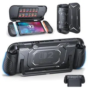 Dockable Case for Nintendo Switch 2 with Front Cover, TPU Switch 2 Protective Cover with Split Design Non-Slip Ergonomic Grip for Joycon 2, Anti-Scratch Case with 12 Game Slots for Switch2 Dockable Case for Nintendo Switch 2 with Front Cover, TPU Switch 2 Protective Cover with Split Design Non-Slip Ergonomic Grip for Joycon 2, Anti-Scratch Case with 12 Game Slots for Switch2