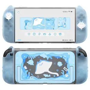 Protective Case for Nintendo Switch 2, Kawaii Ocean Whisper Series Dockable Hard Shell Case + Silicone Grips for Switch 2 with Thumb Grips & Sticker, Shockproof Protection Cover - Mint Blue Protective Case for Nintendo Switch 2, Kawaii Ocean Whisper Series Dockable Hard Shell Case + Silicone Grips for Switch 2 with Thumb Grips & Sticker, Shockproof Protection Cover - Mint Blue