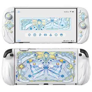 Magic Wings Protective Case with Stand for Nintendo Switch 2 | Joycon Silicone Grips, PC Console Hard Shell, 2 Joystick Caps | Cute Animal Accessories Dockable Cover for Switch 2 - White Magic Wings Protective Case with Stand for Nintendo Switch 2 | Joycon Silicone Grips, PC Console Hard Shell, 2 Joystick Caps | Cute Animal Accessories Dockable Cover for Switch 2 - White