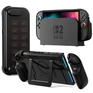 P2 Dockable Split Protective Case for Nintendo Switch 2, Joy-Con Lock Firmly, Ergonomic Grips, Stable Metal Kickstand & Magnetic Ring, Travel Front Cover 12 Game Card Slots 2026 Latest Upgrade P2 Dockable Split Protective Case for Nintendo Switch 2, Joy-Con Lock Firmly, Ergonomic Grips, Stable Metal Kickstand & Magnetic Ring, Travel Front Cover 12 Game Card Slots 2026 Latest Upgrade