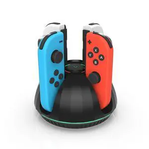 Switch Controller Charger for Nintendo Switch Joy Con,Charging Station for 4 Nintendo Joycons Controller with Led Indication,Joy Con Charging Dock Stand with USB Type C Charging Cable Switch Controller Charger for Nintendo Switch Joy Con,Charging Station for 4 Nintendo Joycons Controller with Led Indication,Joy Con Charging Dock Stand with USB Type C Charging Cable