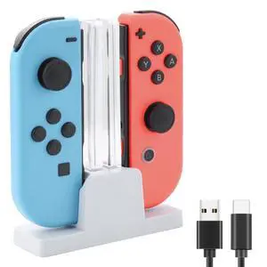 Nintendo Switch Controller Charger, 2 Port Joycon Charging Dock with LED Indicator & 3.3Ft USB-C Charging Cable for Switch & Joy-Con Controllers Nintendo Switch Controller Charger, 2 Port Joycon Charging Dock with LED Indicator & 3.3Ft USB-C Charging Cable for Switch & Joy-Con Controllers