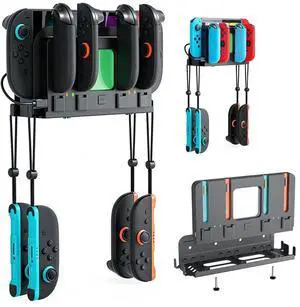 Wall Mount Organizer Charging Station for Nintendo Switch 2/1, 4 in 1 Magnetic Joycon Charging Dock with 6 RGB Light Modes Wall Mount Organizer Charging Station for Nintendo Switch 2/1, 4 in 1 Magnetic Joycon Charging Dock with 6 RGB Light Modes