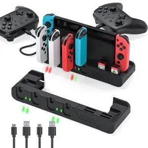Switch Controller Charger Dock Compatible With Nintendo Switch And Switch OLED Model Joycons, Charges Up To 6pcs Joycon With Game Card Storage Switch Controller Charger Dock Compatible With Nintendo Switch And Switch OLED Model Joycons, Charges Up To 6pcs Joycon With Game Card Storage