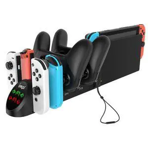 Switch Controller Charger Station for Joy Cons and Switch Pro Controllers Charging Dock with USB 2.0 Plug and Ports, Only for SwitchPro Controller Switch Controller Charger Station for Joy Cons and Switch Pro Controllers Charging Dock with USB 2.0 Plug and Ports, Only for SwitchPro Controller
