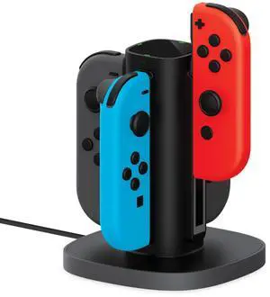 Joy-Con Charger Dock For Nintendo Switch Gaming Controllers - 4-Remote Docking Charging Station,USB Compatible w/ Switch OLED (Black) Joy-Con Charger Dock For Nintendo Switch Gaming Controllers - 4-Remote Docking Charging Station,USB Compatible w/ Switch OLED (Black)