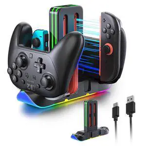 Nintendo Switch 2 Controller Charging Dock, 6-in-1 RGB Charger Station Nintendo Switch 2 Controller Charging Dock, 6-in-1 RGB Charger Station