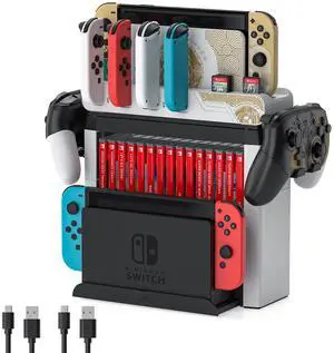 Switch Games Organizer Station with Controller Charger, Charging Dock for Nintendo Switch & OLED Joycons, Switch Mounts, Brackets & Stands for Games, the Legend of Zelda: Tears of the Kingdom Edition Switch Games Organizer Station with Controller Charger, Charging Dock for Nintendo Switch & OLED Joycons, Switch Mounts, Brackets & Stands for Games, the Legend of Zelda: Tears of the Kingdom Edition