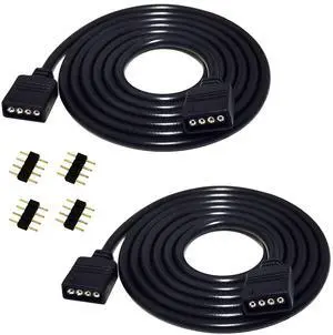 2pcs 2m 6.6ft RGB LED Strip Extension Cable 4 Pin LED Tape Extension Cord LED Ribbon Extension Wire LED Band Extender Quick Connector Cable for SMD 5050 3528 2835 RGB LED Strip Light, Black 2pcs 2m 6.6ft RGB LED Strip Extension Cable 4 Pin LED Tape Extension Cord LED Ribbon Extension Wire LED Band Extender Quick Connector Cable for SMD 5050 3528 2835 RGB LED Strip Light, Black
