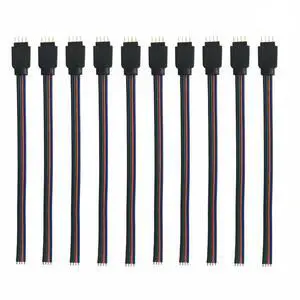 10 pcs/Pack 5.9 inch / 150 mm 4 Pin RGB LED Strip Lights Extension Cable Connector4 PIN RGB Male and Female Connector Wire Cable for 3528 5050 SMD LED Strip 10 pcs/Pack 5.9 inch / 150 mm 4 Pin RGB LED Strip Lights Extension Cable Connector4 PIN RGB Male and Female Connector Wire Cable for 3528 5050 SMD LED Strip