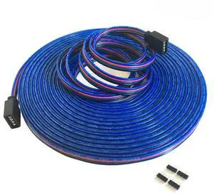 10m/32.8ft RGB LED Strip Extension Cable with Full Copper Wires Inside - 4 Pin RGB Wire for 5050 3528 LED Strip 10m/32.8ft RGB LED Strip Extension Cable with Full Copper Wires Inside - 4 Pin RGB Wire for 5050 3528 LED Strip