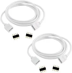 2pcs 2.5m 8.2ft RGB LED Strip Extension Cable 4 Pin LED Tape Extension Cord LED Ribbon Connection Cable LED Rope Connector Wire 4-Pin Adapter Plug for RGB 5050 3528 2835 LED Strip Light 2pcs 2.5m 8.2ft RGB LED Strip Extension Cable 4 Pin LED Tape Extension Cord LED Ribbon Connection Cable LED Rope Connector Wire 4-Pin Adapter Plug for RGB 5050 3528 2835 LED Strip Light