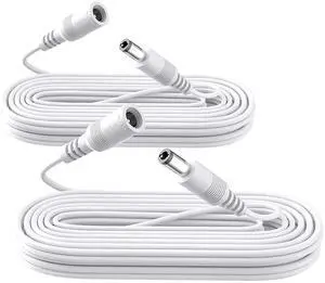 2 Pack 10ft 3M DC Power Extension Cable, Premium Pure Copper DC 12V Power Adapter Extension Cord 5.5mm x 2.1mm for CCTV Security Camera/Router/LED Strip Light/Printer/Monitor and More-White 2 Pack 10ft 3M DC Power Extension Cable, Premium Pure Copper DC 12V Power Adapter Extension Cord 5.5mm x 2.1mm for CCTV Security Camera/Router/LED Strip Light/Printer/Monitor and More-White