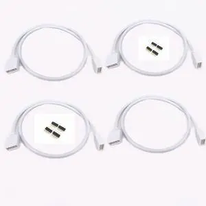 4pcs White 0.5M 1.64ft RGB Extension Cable LED Strip Connector Extension Cable Cord Wire 4 Pin LED Connector 4pcs White 0.5M 1.64ft RGB Extension Cable LED Strip Connector Extension Cable Cord Wire 4 Pin LED Connector