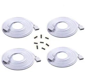 4PCS 2M 6.56ft 4 Color RGB Extension Cable LED Strip Connector Extension Cable Cord Wire 4 Pin LED Connector for SMD 5050 3528 2835 RGB LED Light Strip 4PCS 2M 6.56ft 4 Color RGB Extension Cable LED Strip Connector Extension Cable Cord Wire 4 Pin LED Connector for SMD 5050 3528 2835 RGB LED Light Strip