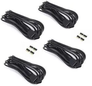 4 Pack Black 3M 9.84ft RGB LED Strip Connector Extension Cable - 4 Pin Connector for SMD 5050 3528 2835 LED Light Strip 4 Pack Black 3M 9.84ft RGB LED Strip Connector Extension Cable - 4 Pin Connector for SMD 5050 3528 2835 LED Light Strip