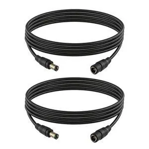 9.8FT 12V DC Extension Cable 5.5x2.1mm Male to Female DC Connector (Black) for Monitoring LED Strip Lights Cameras Routers 2 PCS 9.8FT 12V DC Extension Cable 5.5x2.1mm Male to Female DC Connector (Black) for Monitoring LED Strip Lights Cameras Routers 2 PCS
