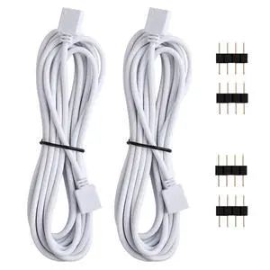 2 Pack 3M 9.9ft RGB LED Extension Cables 4 Pin Strip Jumper Cables Wire Solderless with 4 Male Pin LED Connectors for 5050 3528 2835 RGB LED Strip 2 Pack 3M 9.9ft RGB LED Extension Cables 4 Pin Strip Jumper Cables Wire Solderless with 4 Male Pin LED Connectors for 5050 3528 2835 RGB LED Strip