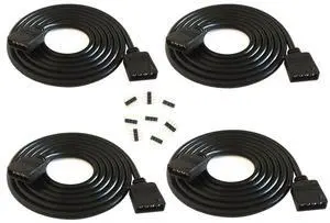 4pcs Black 1M 3.28ft 4 Color RGB Extension Cable LED Strip Connector Extension Cable Cord Wire 4 Pin LED Connector for SMD 5050 3528 2835 RGB Light Strip (4 PCS) 4pcs Black 1M 3.28ft 4 Color RGB Extension Cable LED Strip Connector Extension Cable Cord Wire 4 Pin LED Connector for SMD 5050 3528 2835 RGB Light Strip (4 PCS)