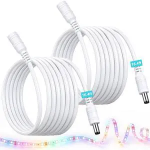 2Pack 16.4FT DC Power Extension Cable for Govee LED Strip Lights,Home Decor 2Pack 16.4FT DC Power Extension Cable for Govee LED Strip Lights,Home Decor