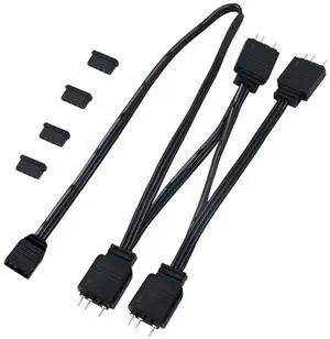 ARGB 4P-3PIN 1 Female to 4 Male Addressable RGB Synchronised Extension Cable (21.6in/55cm) Compatible with Most Popular motherboards, ARGB Fans and Liquid Cooling radiators ARGB 4P-3PIN 1 Female to 4 Male Addressable RGB Synchronised Extension Cable (21.6in/55cm) Compatible with Most Popular motherboards, ARGB Fans and Liquid Cooling radiators
