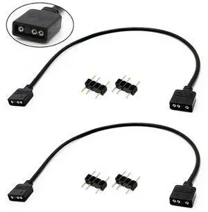 ARGB Extension Cable, Addressable RGB Extension Cable, 1-to-1 ARGB Splitter Cable Female to Female 3-Pin Extension Connector Wire, Light Strips 2 Pcs11.8IN/30CM ARGB Extension Cable, Addressable RGB Extension Cable, 1-to-1 ARGB Splitter Cable Female to Female 3-Pin Extension Connector Wire, Light Strips 2 Pcs11.8IN/30CM