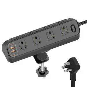 Desk Clamp Power Strip with USB, 8 AC Outlets 4 USB Ports (2 USB-C PD 20W Fast Charge 2 USB-A), Desktop Mountable Charging Station with Overload Protection Switch, 13A 125V 1650W, for Home Office Dorm Desk Clamp Power Strip with USB, 8 AC Outlets 4 USB Ports (2 USB-C PD 20W Fast Charge 2 USB-A), Desktop Mountable Charging Station with Overload Protection Switch, 13A 125V 1650W, for Home Office Dorm