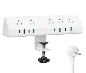 Desk Clamp Power Strip USB C 45W,1200J Surge Protector Desk Clamp Power Strip USB C 45W,1200J Surge Protector