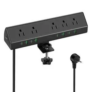Desk Clamp Power Strip USB C,45W Total Fast Charging Station Desk Clamp Power Strip USB C,45W Total Fast Charging Station