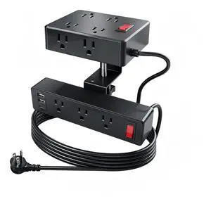 Dual Layer Desk Clamp Power Strip Surge Protector, 14 Outlets & 7 USB Ports (2 USB-C), Desktop Edge Mount Charging Station, 1700J, 10Ft Extension Cord for Home Office Dual Layer Desk Clamp Power Strip Surge Protector, 14 Outlets & 7 USB Ports (2 USB-C), Desktop Edge Mount Charging Station, 1700J, 10Ft Extension Cord for Home Office