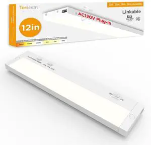 Under Cabinet Lighting Plug in,7W 120V 3 Color 3000K/4000K/5000K,3 Brightness,Super Bright,Ultra Thin Under Counter Lights for Kitchen,Linkable LED Cabinet Light(12inch,White,1Pack) Under Cabinet Lighting Plug in,7W 120V 3 Color 3000K/4000K/5000K,3 Brightness,Super Bright,Ultra Thin Under Counter Lights for Kitchen,Linkable LED Cabinet Light(12inch,White,1Pack)