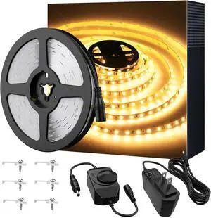Warm LED Strip Lights,16.4ft Dimmable Strip Lighting,3000K 5m 12v Tape Light, 2835 LEDs Flexible Warm White Rope Light for Home,Kitchen,Under Cabinet,Bedroom, Christmas Decor, Non-Waterproof Warm LED Strip Lights,16.4ft Dimmable Strip Lighting,3000K 5m 12v Tape Light, 2835 LEDs Flexible Warm White Rope Light for Home,Kitchen,Under Cabinet,Bedroom, Christmas Decor, Non-Waterproof