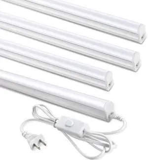 (4 Pack) 4FT T5 LED Shop Light,6500K,20W,2300LM(Super Bright White) Linkable LED Integrated Fixture,Garage Ceiling and Cabinet Light,Strip Light,Corded Electric with ON/Off Switch (4 Pack) 4FT T5 LED Shop Light,6500K,20W,2300LM(Super Bright White) Linkable LED Integrated Fixture,Garage Ceiling and Cabinet Light,Strip Light,Corded Electric with ON/Off Switch