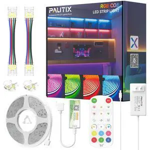 S-COB RGB LED Strip Light,UL-Listed COB LED 24V,Color Changing Strip Lights 20ft/6.1m,Multicolor Flexible Tape Lights with RF Remote for Bedroom,Kitchen,TV Backlight,Game Room,Home DIY Lighting S-COB RGB LED Strip Light,UL-Listed COB LED 24V,Color Changing Strip Lights 20ft/6.1m,Multicolor Flexible Tape Lights with RF Remote for Bedroom,Kitchen,TV Backlight,Game Room,Home DIY Lighting