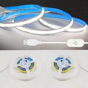 A 5V USB LED Light Strip, COB LED Strip Lights, White 5V LED Lights, Small LED Strip Light, TV Lights for TV Under Cabinet Kitchen Living Room Shelving or Displays (White, 3.28FT x2) A 5V USB LED Light Strip, COB LED Strip Lights, White 5V LED Lights, Small LED Strip Light, TV Lights for TV Under Cabinet Kitchen Living Room Shelving or Displays (White, 3.28FT x2)