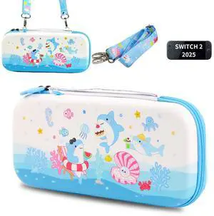 Shark Switch 2 Carrying Case, Switch2 Hard Shell Storage Bag with Game Card Slots & Strap, Cute Ocean Travel Carry Case Compatible with Nintendo Switch 2 2025 Console and Accessories Shark Switch 2 Carrying Case, Switch2 Hard Shell Storage Bag with Game Card Slots & Strap, Cute Ocean Travel Carry Case Compatible with Nintendo Switch 2 2025 Console and Accessories