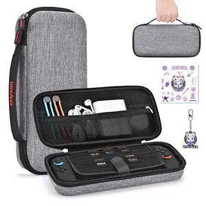 Switch 2 Carrying Case for NS Switch 2 (2025), with 9 Game Card Slots, Protective Travel Storage Case, Cute Pendant and Sticker, Gray Switch 2 Carrying Case for NS Switch 2 (2025), with 9 Game Card Slots, Protective Travel Storage Case, Cute Pendant and Sticker, Gray