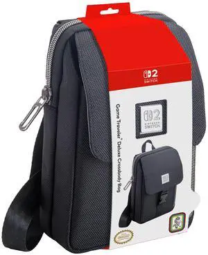 R.D.S. INDUSTRIES, INC Deluxe Licensed Crossbody Bag Designed for Nintendo Switch, Nintendo Switch 2, OLED, Black Vertical (MC16) R.D.S. INDUSTRIES, INC Deluxe Licensed Crossbody Bag Designed for Nintendo Switch, Nintendo Switch 2, OLED, Black Vertical (MC16)