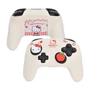 Silicone Switch Pro Controller Cover Skin Set, Anti-Slip Soft Protective Case for Switch Pro Controller with 2 Thumb Grip Caps and 1 Sticker (Beige Hello Kitty) Silicone Switch Pro Controller Cover Skin Set, Anti-Slip Soft Protective Case for Switch Pro Controller with 2 Thumb Grip Caps and 1 Sticker (Beige Hello Kitty)