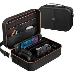 Switch 2 Case for Nintendo Switch 2(2025), Hard Shell Travel Carrying Case with 20 Game Card Slots, Fits Switch 2 Console & Pro Controller Accessories, Black Switch 2 Case for Nintendo Switch 2(2025), Hard Shell Travel Carrying Case with 20 Game Card Slots, Fits Switch 2 Console & Pro Controller Accessories, Black
