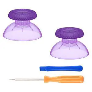 Clear Atomic Purple Replacement Thumbsticks for PS5 Controller, Custom Analog Stick Joystick for PS4 Controller Universal Clear Atomic Purple Replacement Thumbsticks for PS5 Controller, Custom Analog Stick Joystick for PS4 Controller Universal