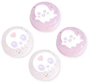 Ghost Thumb Grips | Halloween Gothic Clear Jelly Glitter Joystick Grip Button Caps | Compatible with Nintendo Switch 1 Standard Lite OLED Ghost Thumb Grips | Halloween Gothic Clear Jelly Glitter Joystick Grip Button Caps | Compatible with Nintendo Switch 1 Standard Lite OLED