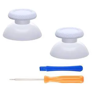 Solid White Replacement Thumbsticks for PS5 Controller, Custom Analog Stick Joystick Compatible with PS5, for PS4 All Model Controller - Controller NOT Included Solid White Replacement Thumbsticks for PS5 Controller, Custom Analog Stick Joystick Compatible with PS5, for PS4 All Model Controller - Controller NOT Included