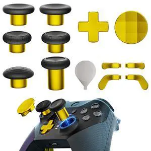14-in-1 Controller Accessories Kit Compatible with Xbox Elite Series 2, 6 Premium Metal Thumbsticks, Swap Joysticks, 4 Interchangeable Paddles, 2 D-Pads, 1 Tool & 1 Storage Bag (Bright Gold) 14-in-1 Controller Accessories Kit Compatible with Xbox Elite Series 2, 6 Premium Metal Thumbsticks, Swap Joysticks, 4 Interchangeable Paddles, 2 D-Pads, 1 Tool & 1 Storage Bag (Bright Gold)