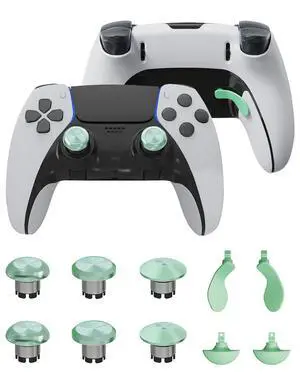 Metal Thumbsticks & Back Paddles for PS5 Edge Controller, Analog Thumb Sticks Caps Replacement Kit for PS5 Dual Sense Edge Stick Module, 6 Joysticks, 4 Back Buttons, Macaron Green Metal Thumbsticks & Back Paddles for PS5 Edge Controller, Analog Thumb Sticks Caps Replacement Kit for PS5 Dual Sense Edge Stick Module, 6 Joysticks, 4 Back Buttons, Macaron Green