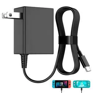 39W AC Adapter Fast Charger for Nintendo Switch with 6FT USB C Cord 39W AC Adapter Fast Charger for Nintendo Switch with 6FT USB C Cord